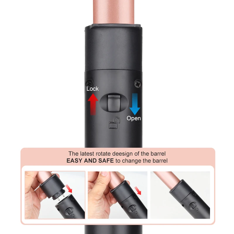 Нанесение логотипа на ваш выбор оптовая продажа 3 ствола щипцы для завивки волос 5 в 1 беспроводной щипцы для завивки температуры на светодиодах повышенной щипцы для завивки волос