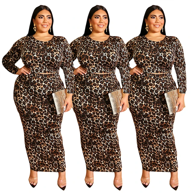 Wholesale Leopard Vestidos Trendy Plus 