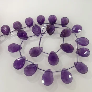 Natural Amethyst 13x18mm Faceted Teardrop Gemstone Crystal Loose Beads DIY for Necklace  Earrings Pendants Jewelry Making