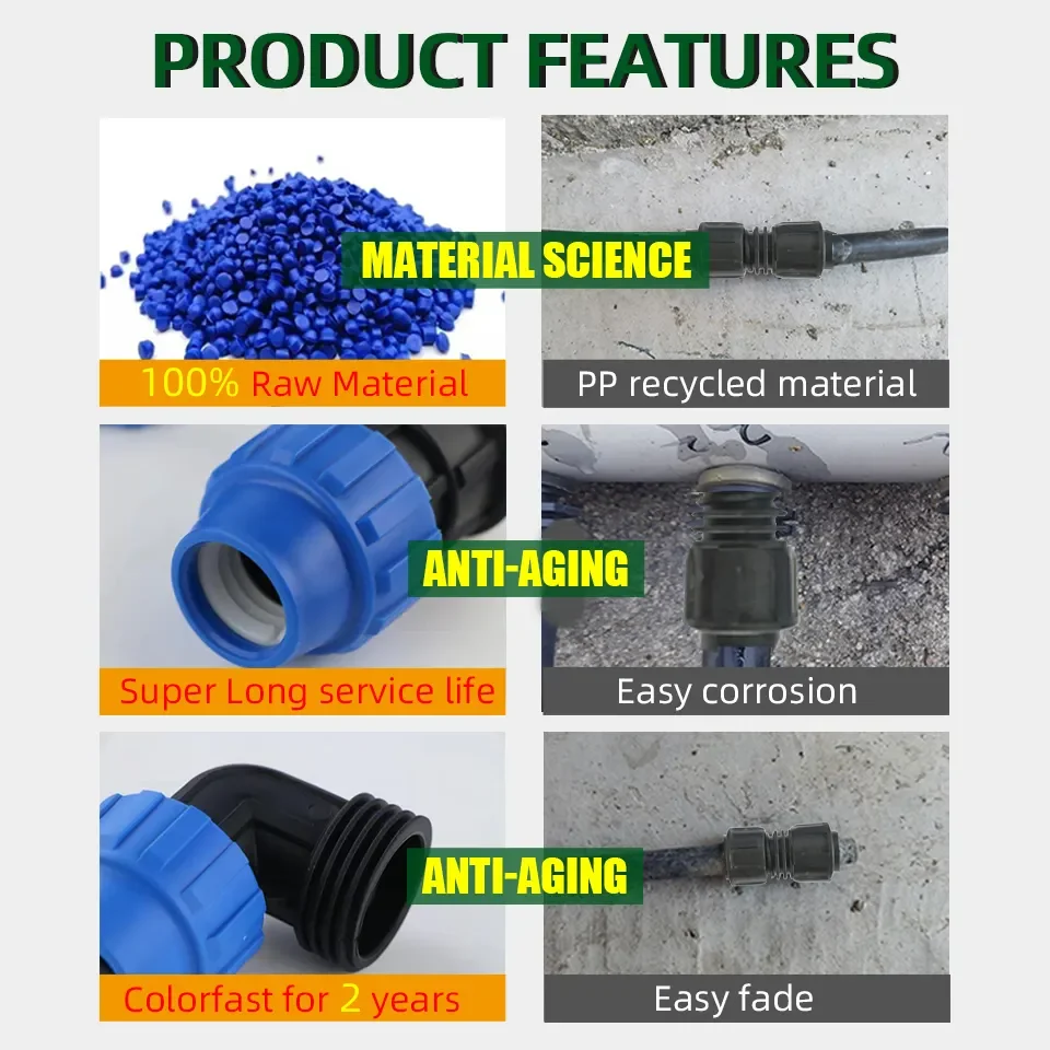 Drip Irrigation Pipes And Fittings 90 Degrees Tee With Male Thread