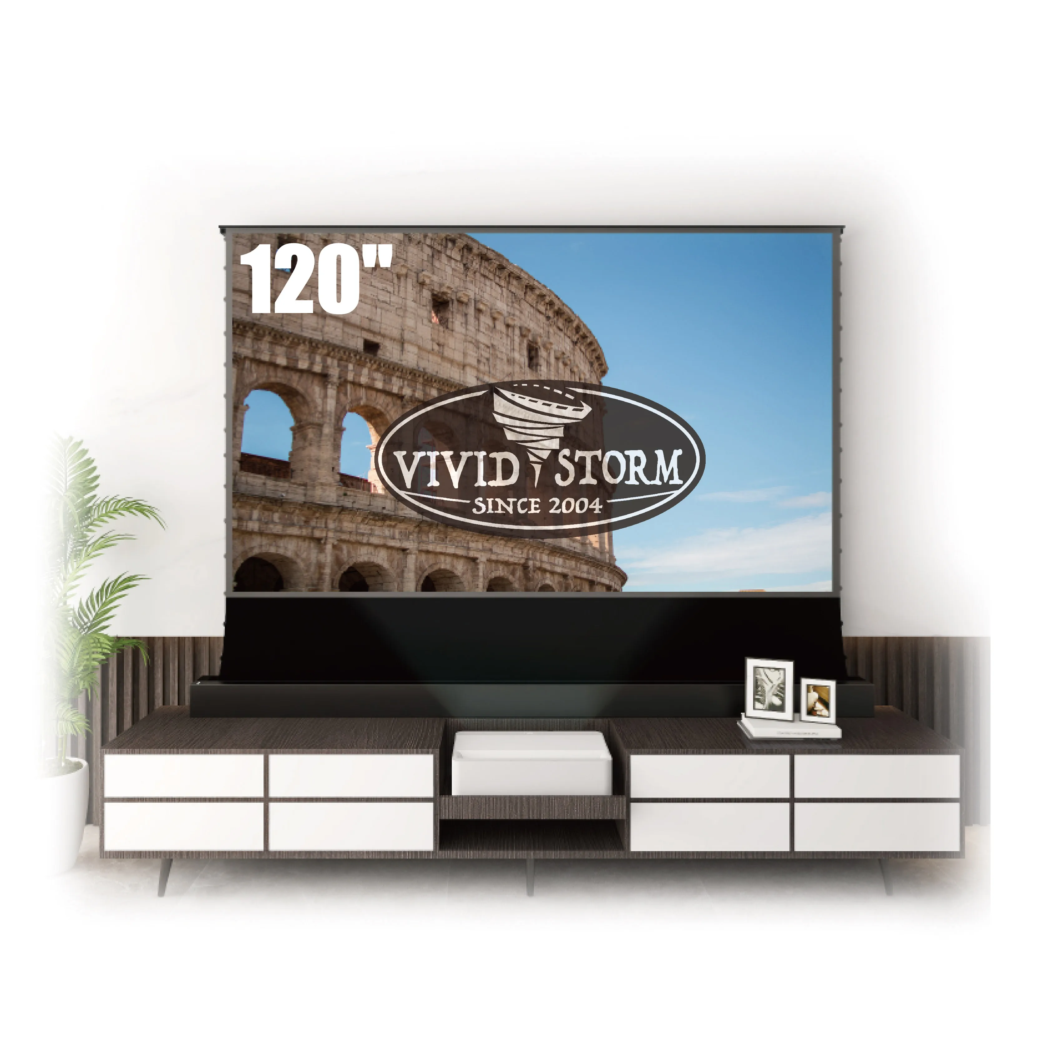 Vividstorm 120 inch Ultra Short Throw Projector Screen Vividstorm  VSDSTUST120H Floor Rising ALR Screen [16:9]