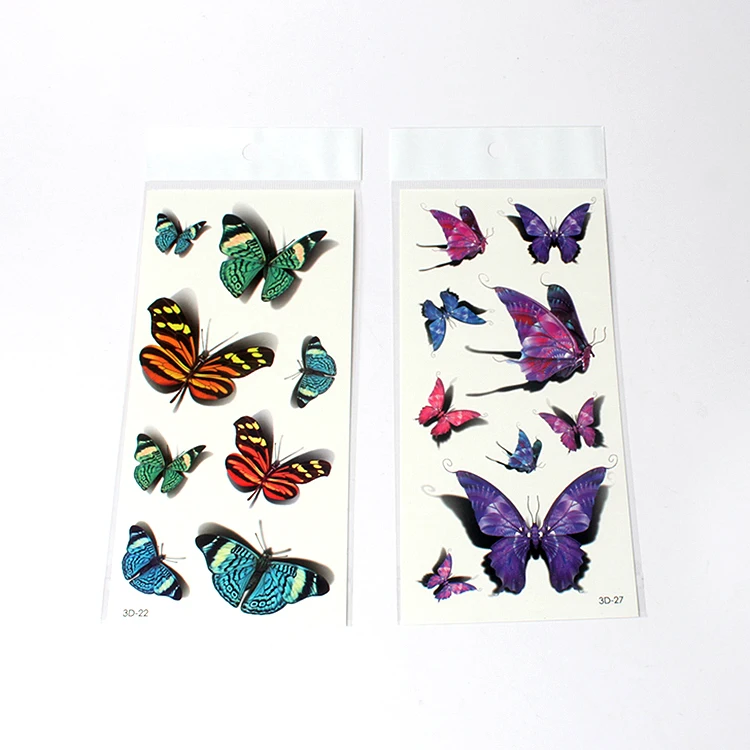 Custom Colorful Waterproof Butterfly Temporary Tattoo Sticker For Women ...