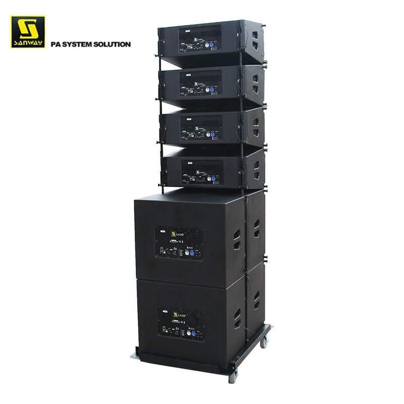 LA210P Two Way 2x10 Inch Speaker LA18P Sanway 18 Inch Subwoofer Self Powered Line Array System