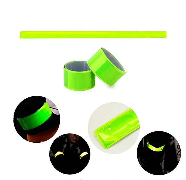 custom personalized high visible colorful snap wrap on reflex arm ankle bracelet reflective armband cycling safe band with logo