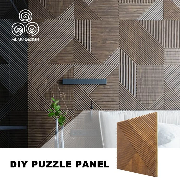 MUMU Interior Decor Cover Round Living Room Bedroom Background Wooden Cladding Solid Wood Wall Panel