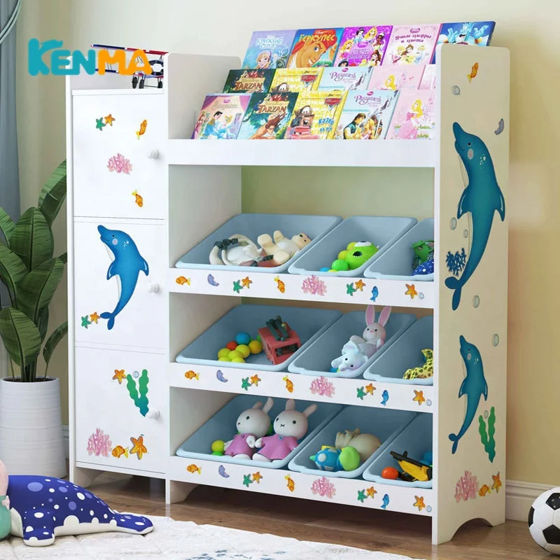 Лидер продаж, детский деревянный органайзер для хранения игрушек, детский стеллаж для хранения с Bookrack