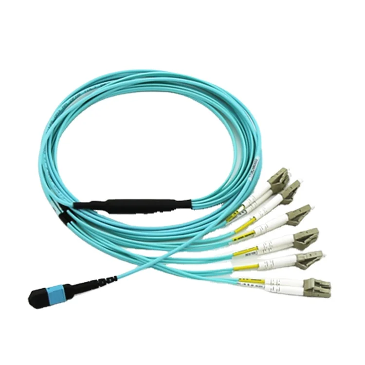 MTP к гибким проводам оптического волокна Aqua двойного кабеля LC мультимодному 50/125