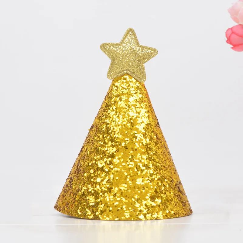 Creative Little Star Pointy Hat Super Shiny Chunky Gold Baby