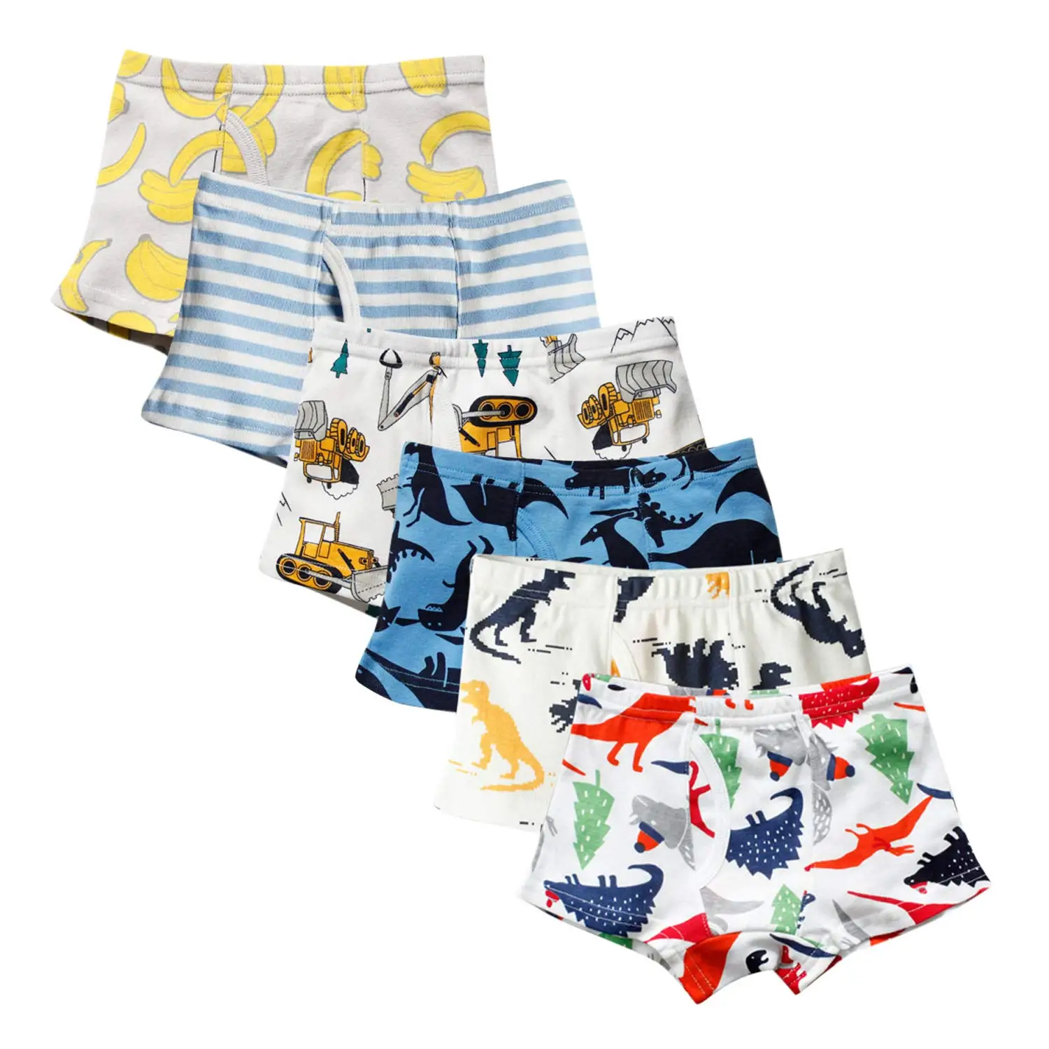 6pack Baby Boys Underwear Cotton Boyshort Panties Cartoon Soft Boxer