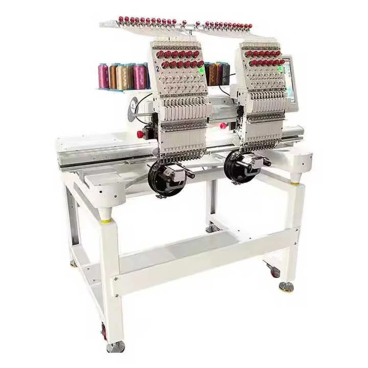 2 Head Embroidery Machine Automatic 12 15 Needles High Speed Embroidery Machine 2 Heads for Sale