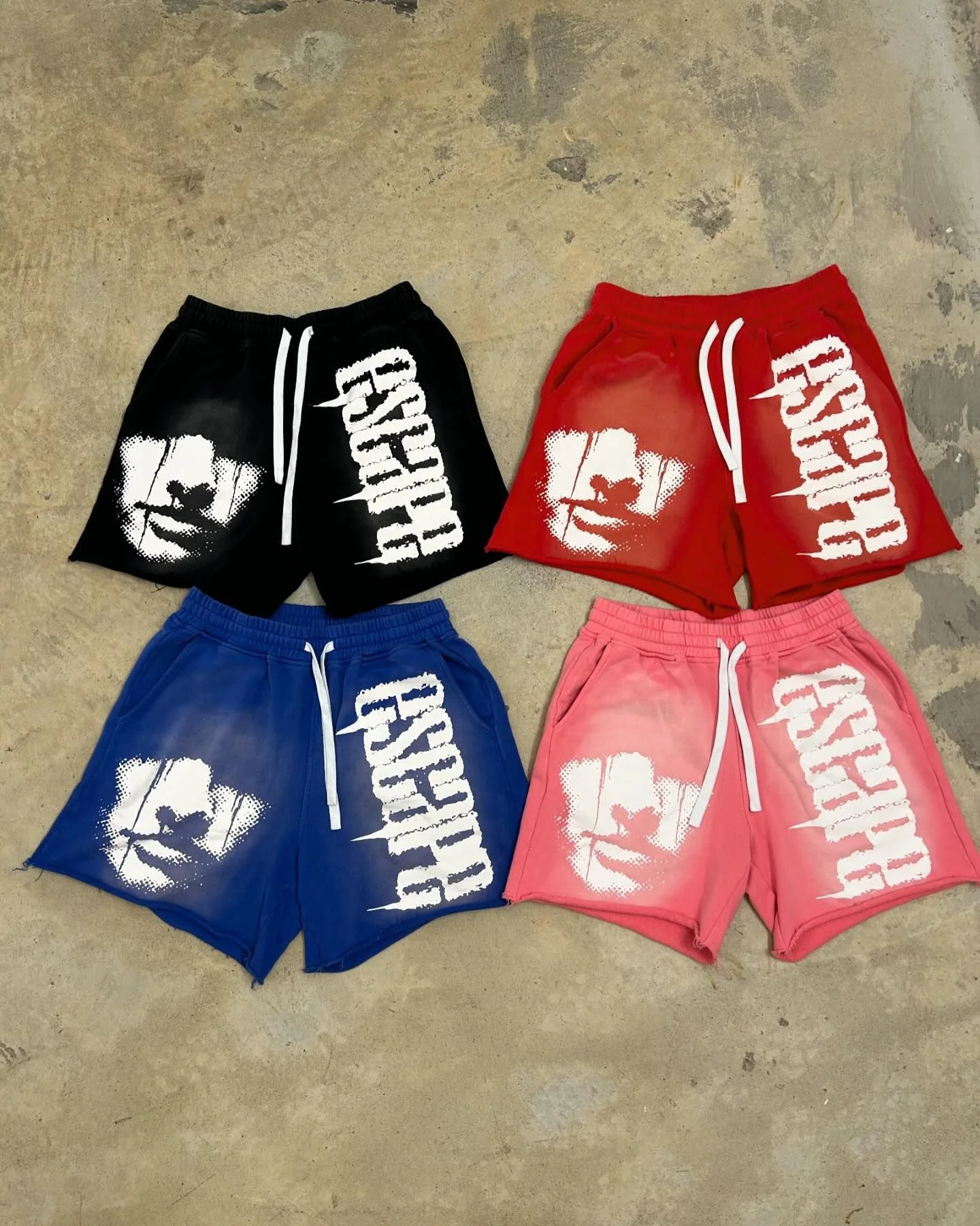 Shorts Manufacturer Custom Oversized Cotton French Terry Baggy Graphic Print Summer Dye Sun Faded Acid Washed Shorts for Men