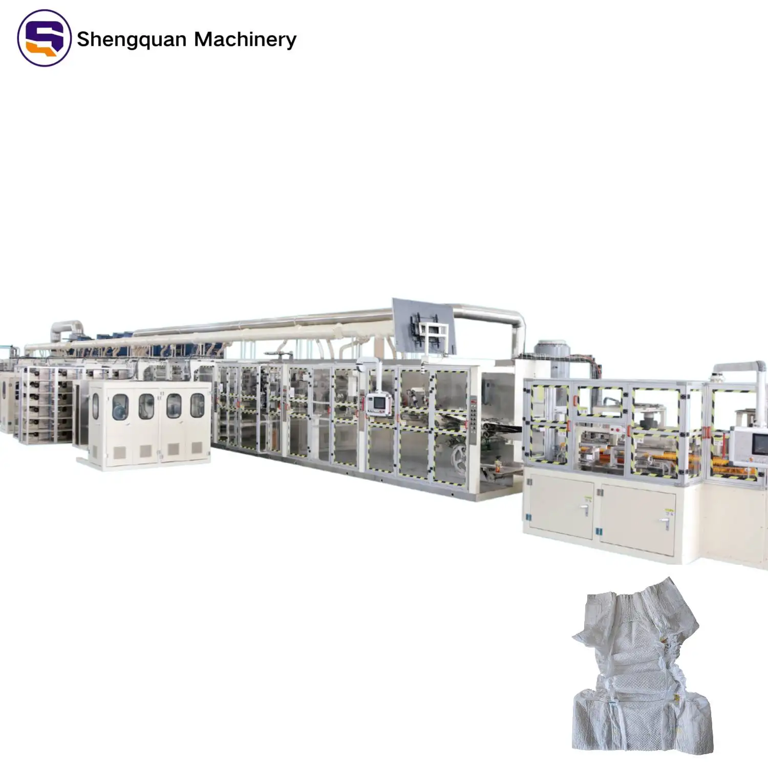 Full Servo Automatic Large Waist Baby Diaper Production Line - High Efficiency Low Energy Cost & Easy Maintenance