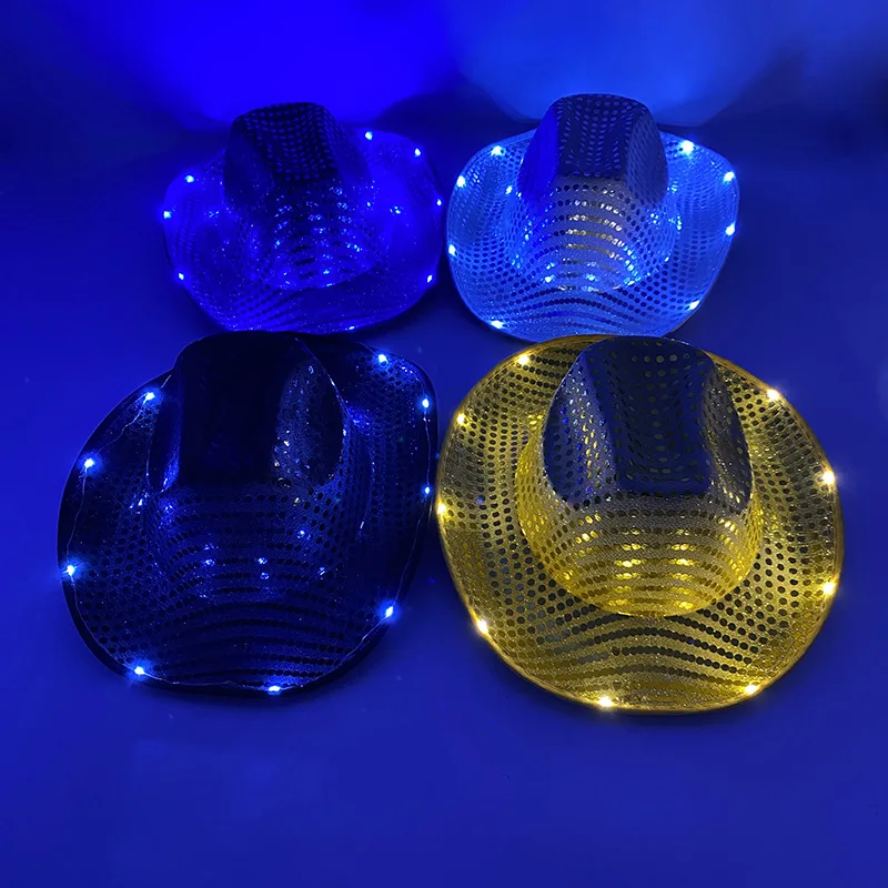 LIHUA Concho Turquoise Sequin Rhinestone Wide Brim Disco Ball Pink