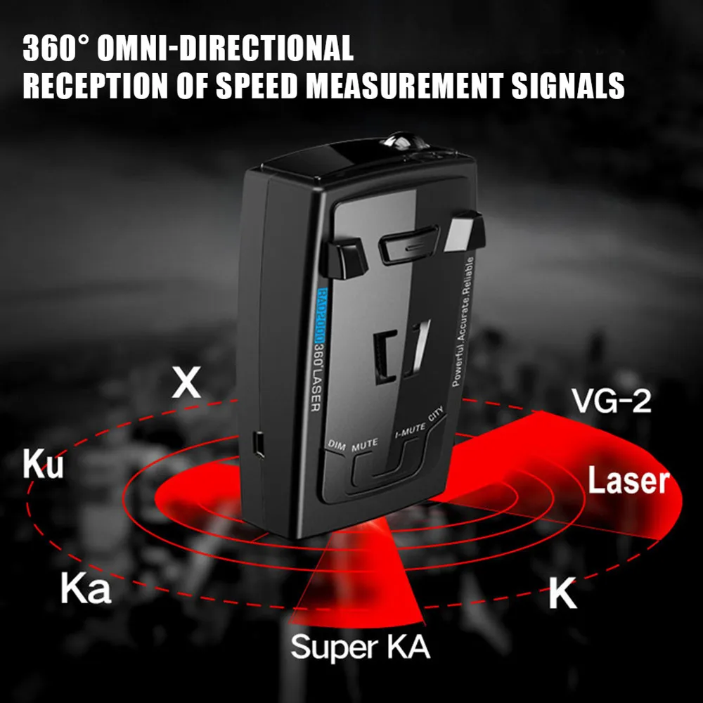 Factory Price RAD2000 Band Anti Radar for Car Full-Band Auto 360 Laser Radar Detector Alert K X Ka Band Anti Radar for Car