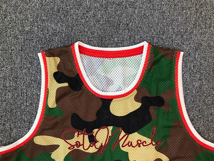 Source Camouflage Custom Sublimation Basketball Uniform Embroidery