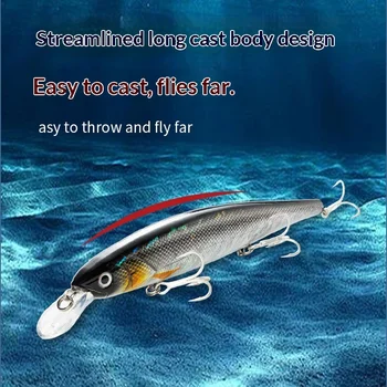 ABS Saltwater Fish Sea Fishing Floating Minnow Lure Long-Cast Suspended Slow-Sinking 34g No Hooks Fishing Tackle – Minnow – view 2