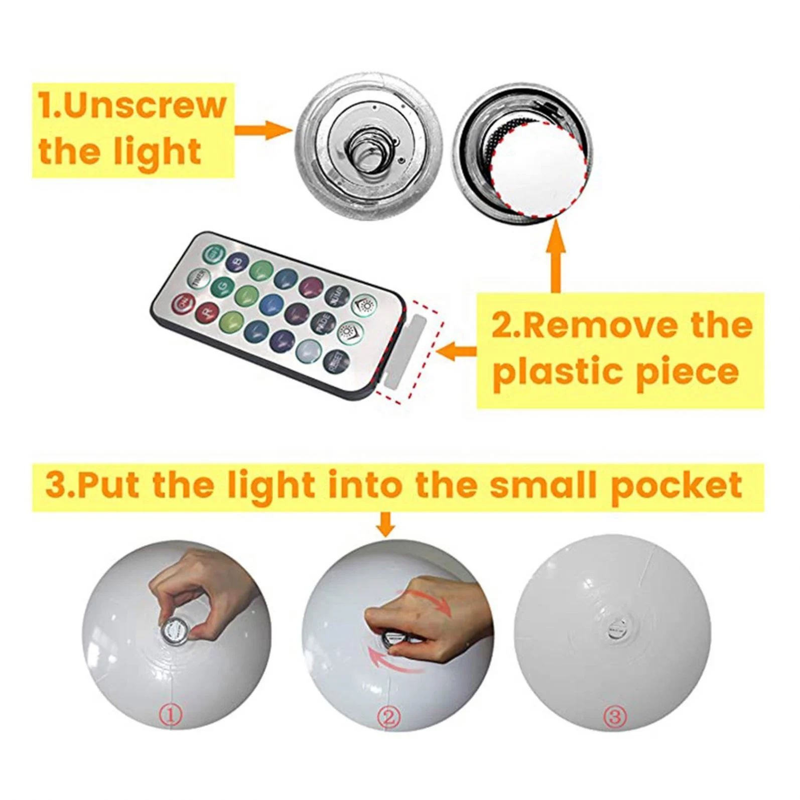 Kireida Ballon De Plage LED 40 Cm Avec Télécommande – 16 Couleurs Et 4 Modes D’Éclairage, Étanche IP68, Idéal Pour Piscine, Plage Et Soirées D’Été