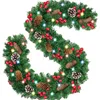 2.7m Pine Cone Red Fruit Vine A (50-head colored lights)