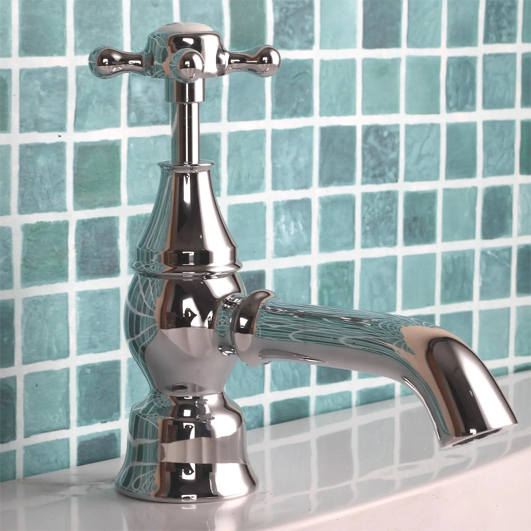 Luxury Brass Basin Pillar Taps - Chrome  factory