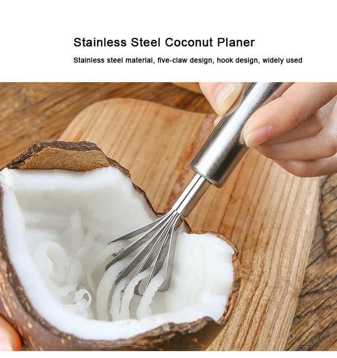 Creative Stainless Steel Shredded Coconut Knife Home Coconut Grater  Scraping Coconut Meat Scraper Fish Fruit Planing