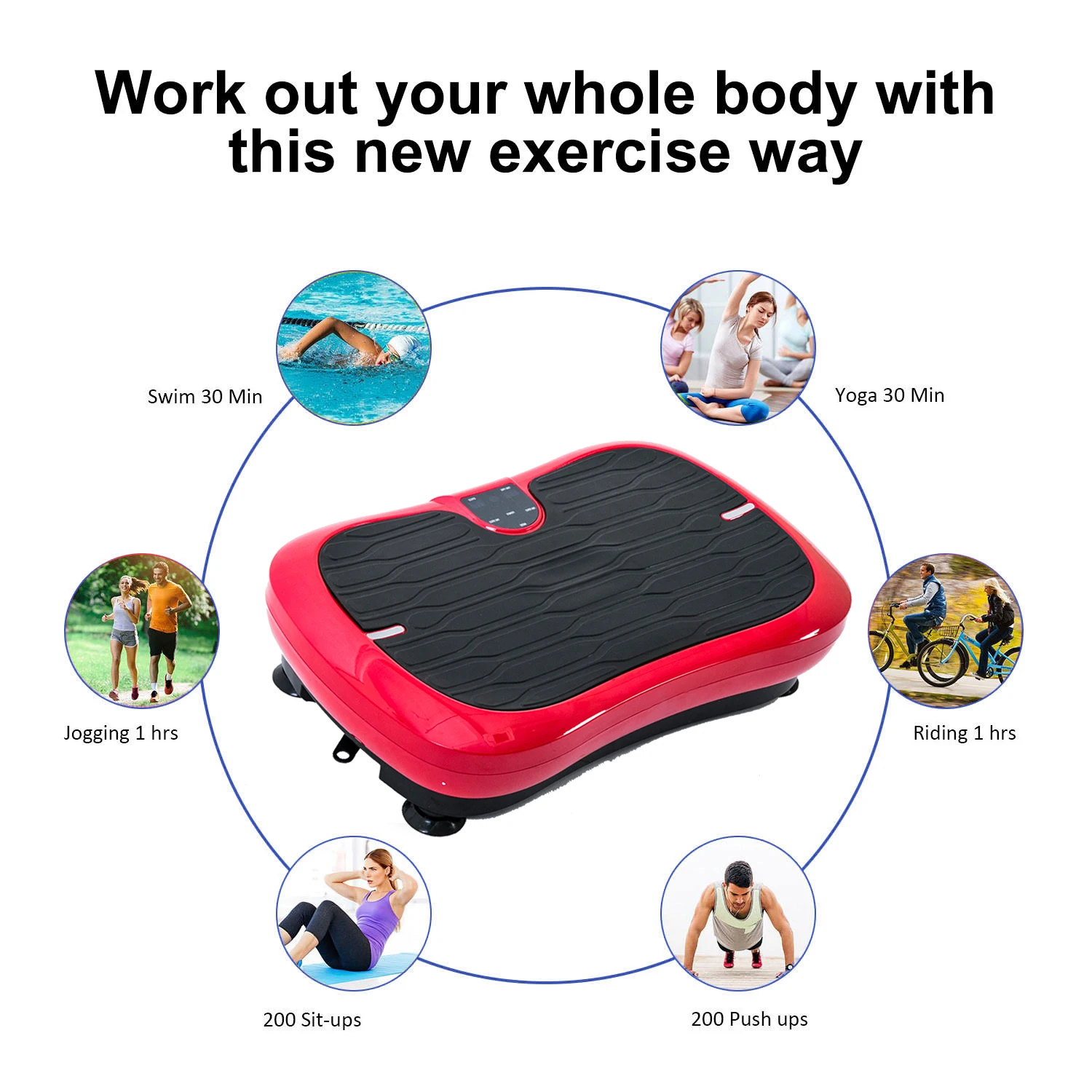 Body Slimmer Crazy Fit Massage User Manual Oem Vibration Plate Exercise  Machine Bodybuilding 200W 999 Levels JF-CFM20A 1pc/ctn