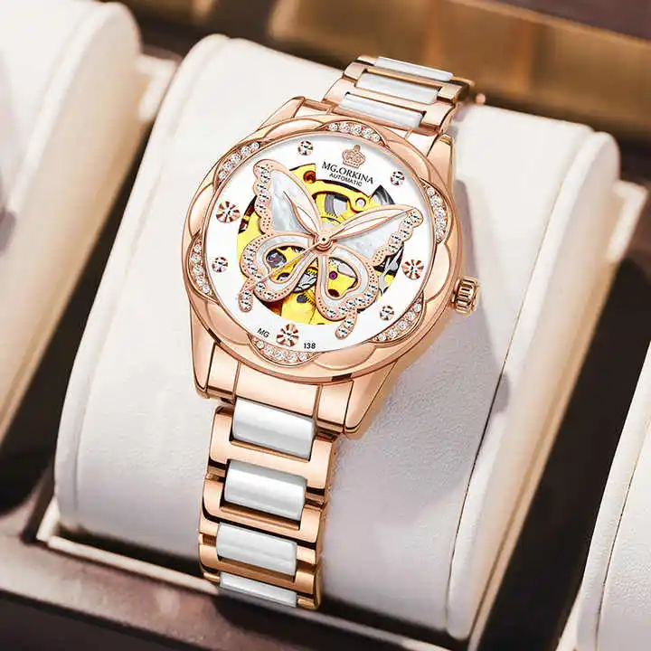 MG. ORKINA Montres Pour Homme Montre De Luxe En Or Rose Orologio Uomo Date Automatique Mois Jour Automatique Montre Homme Mcanique Kol Saat 58379e9f7daa37128763bb81