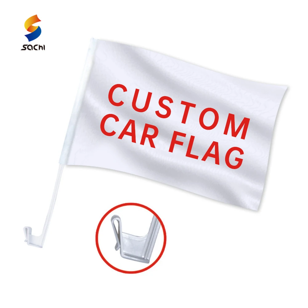 Customized Car Window Flag Double Sided Heavy Duty Distinctive Blank