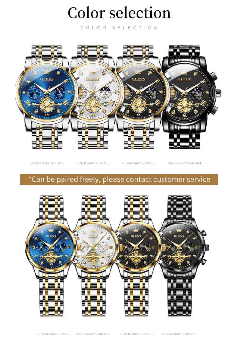 OLEVS 2897 Lover Quartz Rejoles Quartz Watches Smartwatches Waterproof Custom Design Couple China Stainless Steel Couple Watch