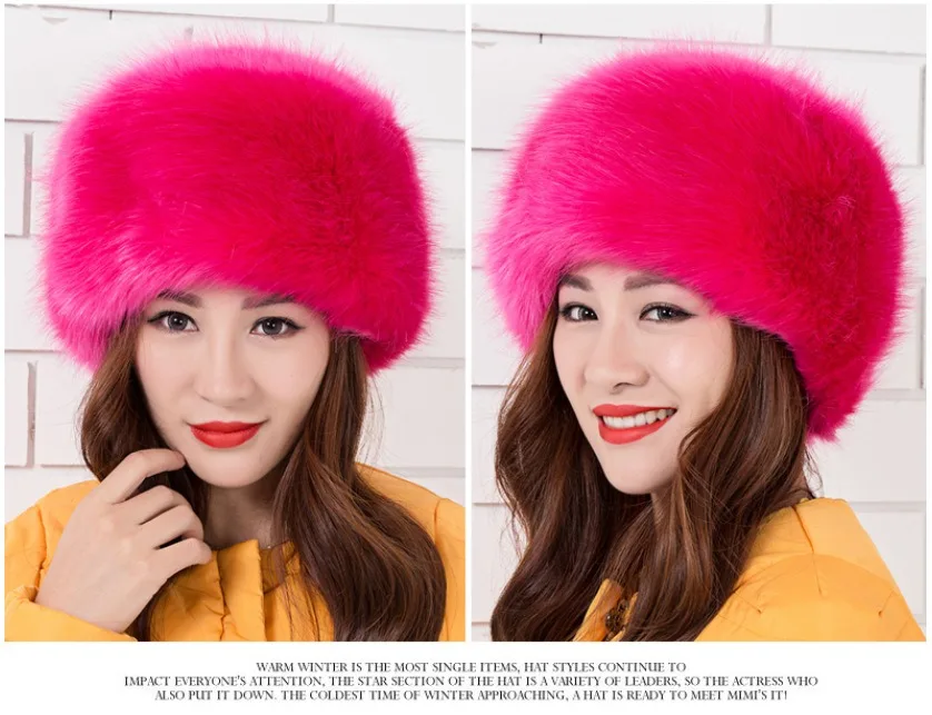 Bonnet Russe Ouchanka En Fausse Fourrure Rouge Foncé – Unisexe, Taille Unique