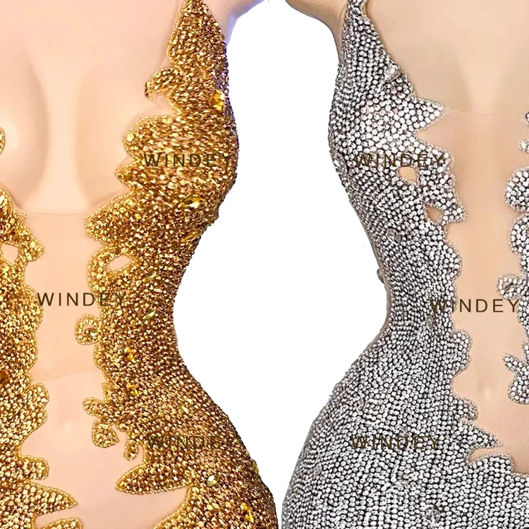 New Arrivals Windey Sew On Rhinestone Applique Crystal Formal Hot Pink