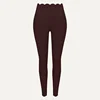 Leggings marrón chocolate (cintura festoneada)