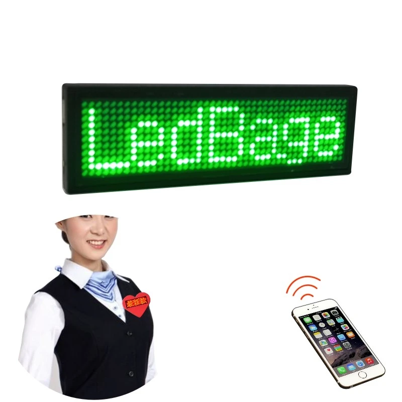 Smart LED Display Tag APP Edit LED Name Plate Scroll Price Tag Magnetic Pin Badge Digital Programmable Flashing LED Name Badge