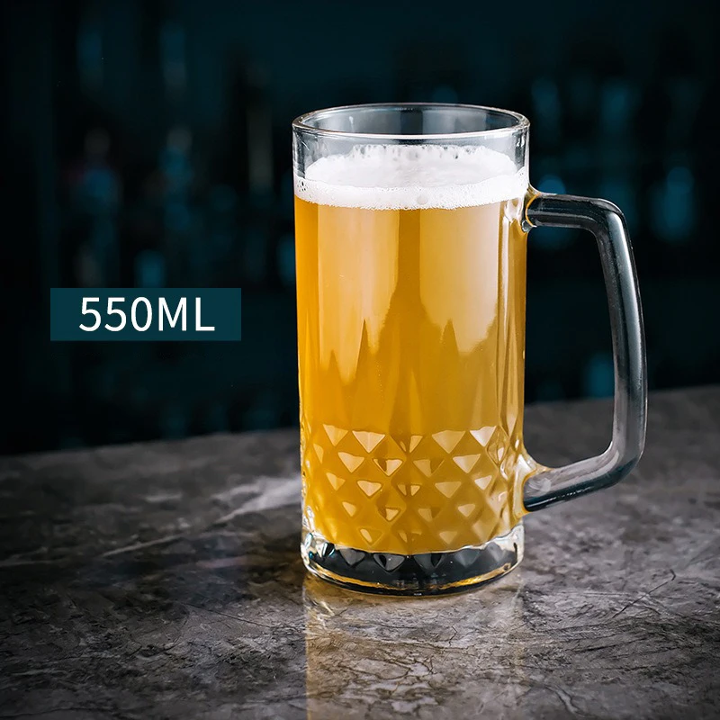 Custom Logo 1 Liter Clear Beer Stein Glass Mug Cup With Handle Buy