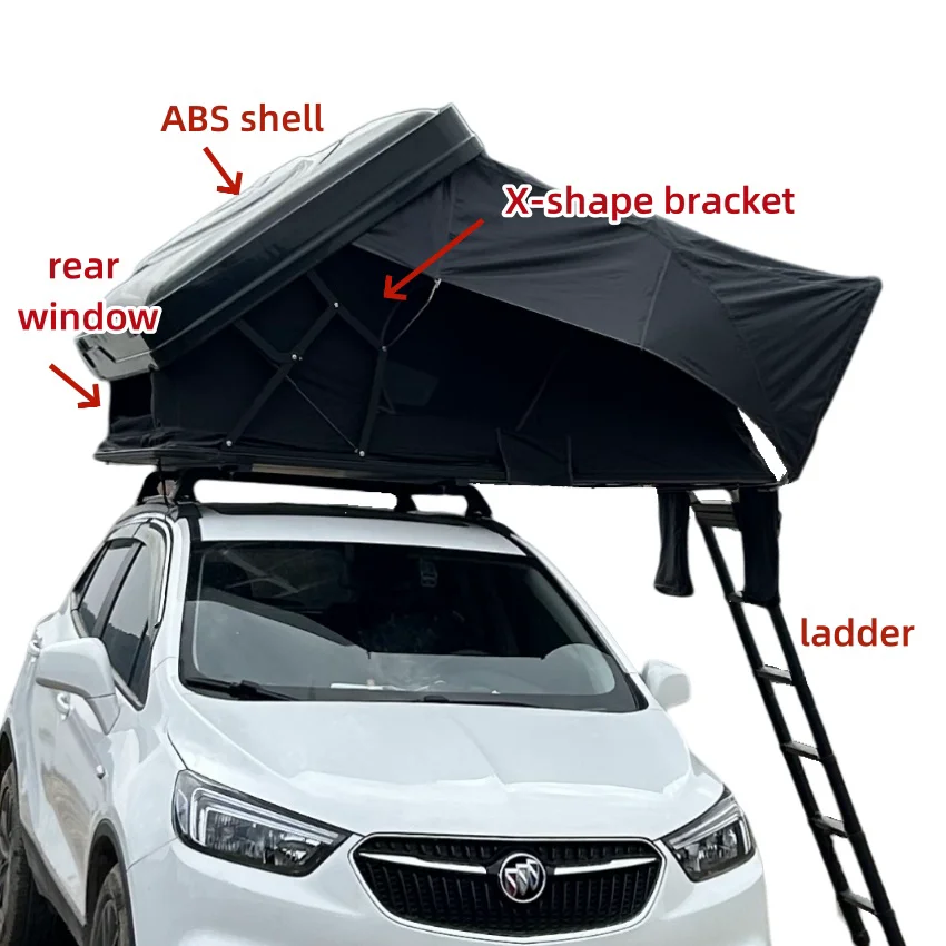 4 Person ABS Hard Shell Roof Top Tent with Waterproof >3000 mm and 280G Polyester Cloth for Outdoor Camping