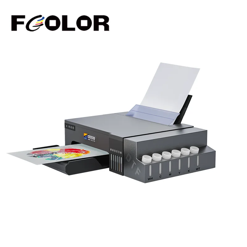 FCOLOR 2024 Smart DTF Printer Easy-to-Operate Epson L8050/8058 Direct to Film A4 DTF Printer on T-shirt