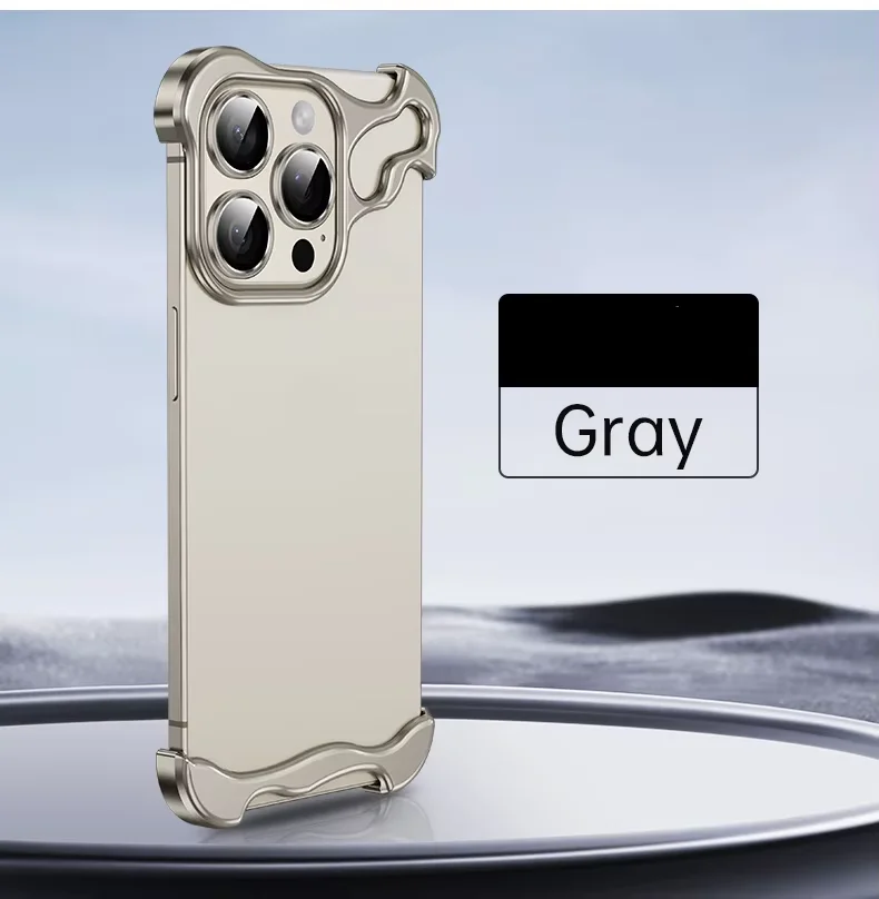 Custodia Per IPhone 12/13/14/15 Pro Max Con Supporto In Metallo E Alluminio: Cover Senza Cornice Anticaduta, Blu