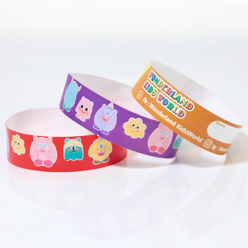 Customized tyvek bracelet disposable waterproof tearproof party festival club event printing tyvek paper bracelets wristbands