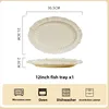 Placa de pescado de 12 pulgadas 1 pieza (nube crema)
