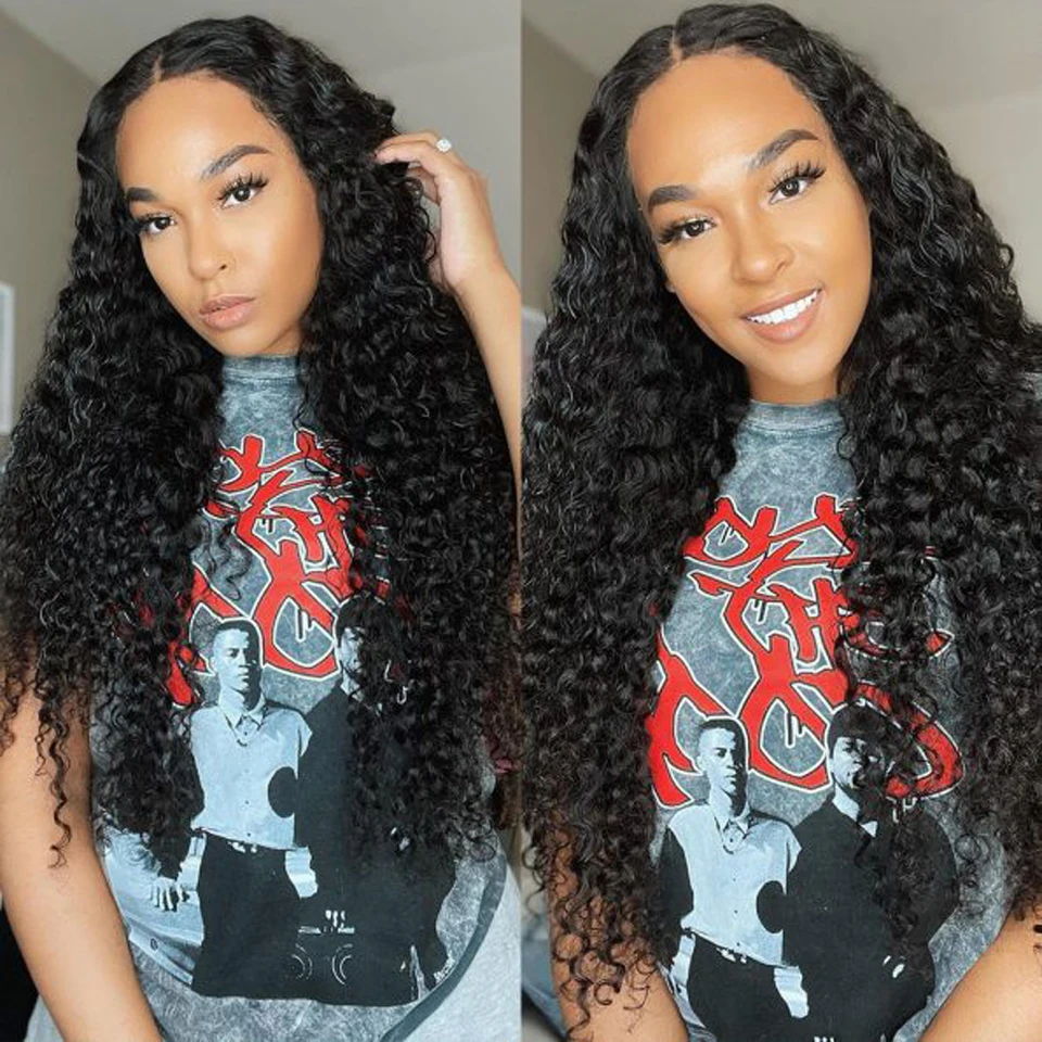 Top Quality 4x4 Lace Closure Wigs Virgin Cambodian Curly Hair