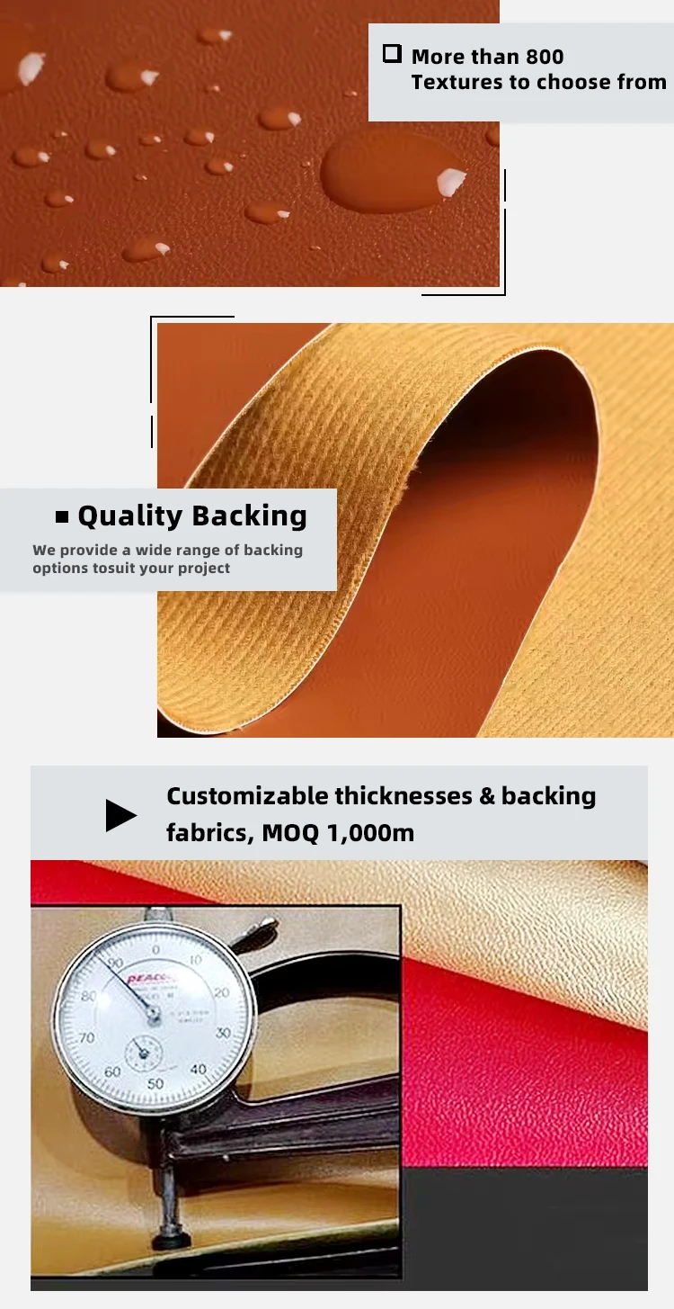 0.7mm Thickness 54/55" Width 140cm Width PU Synthetic Leather Faux Leather for Bags Wallets Belts
