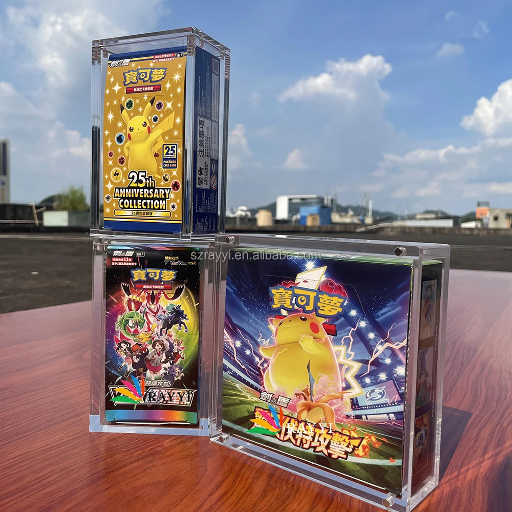 RAY YI Factory Wholesale Clear Acrylic Magnetic Pokemon Go Japanese Booster  Box Display Case for S10B
