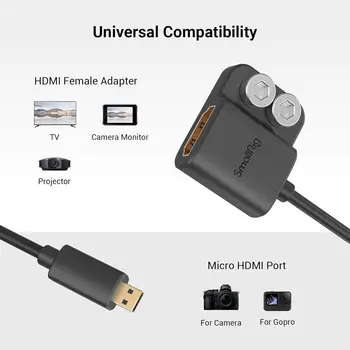 SMALL RIG Micro-Sized Ports Male to Full-Sized Ports Female Ultra Slim 4K Adapter Cable (D to A) detail image