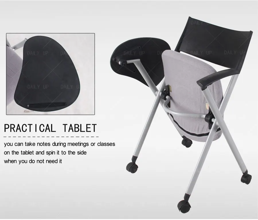 Folding Training Chair With Castors Folding Conference Chair With Wheels Fixed Meeting Chair