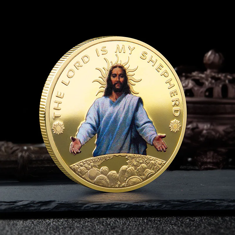 Souvenir Gift for Christmas Party Favor Littryee Jesus Commemorative Coin Metal Jesus Christ Commemorative Coin