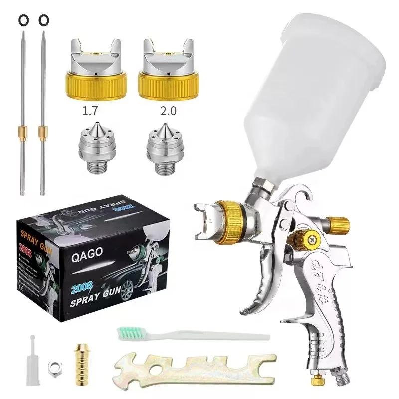 HVLP Paint Spray Gun for Wall Painting Pneumatic Tool with Three Different Spray Nozzles - Image 3