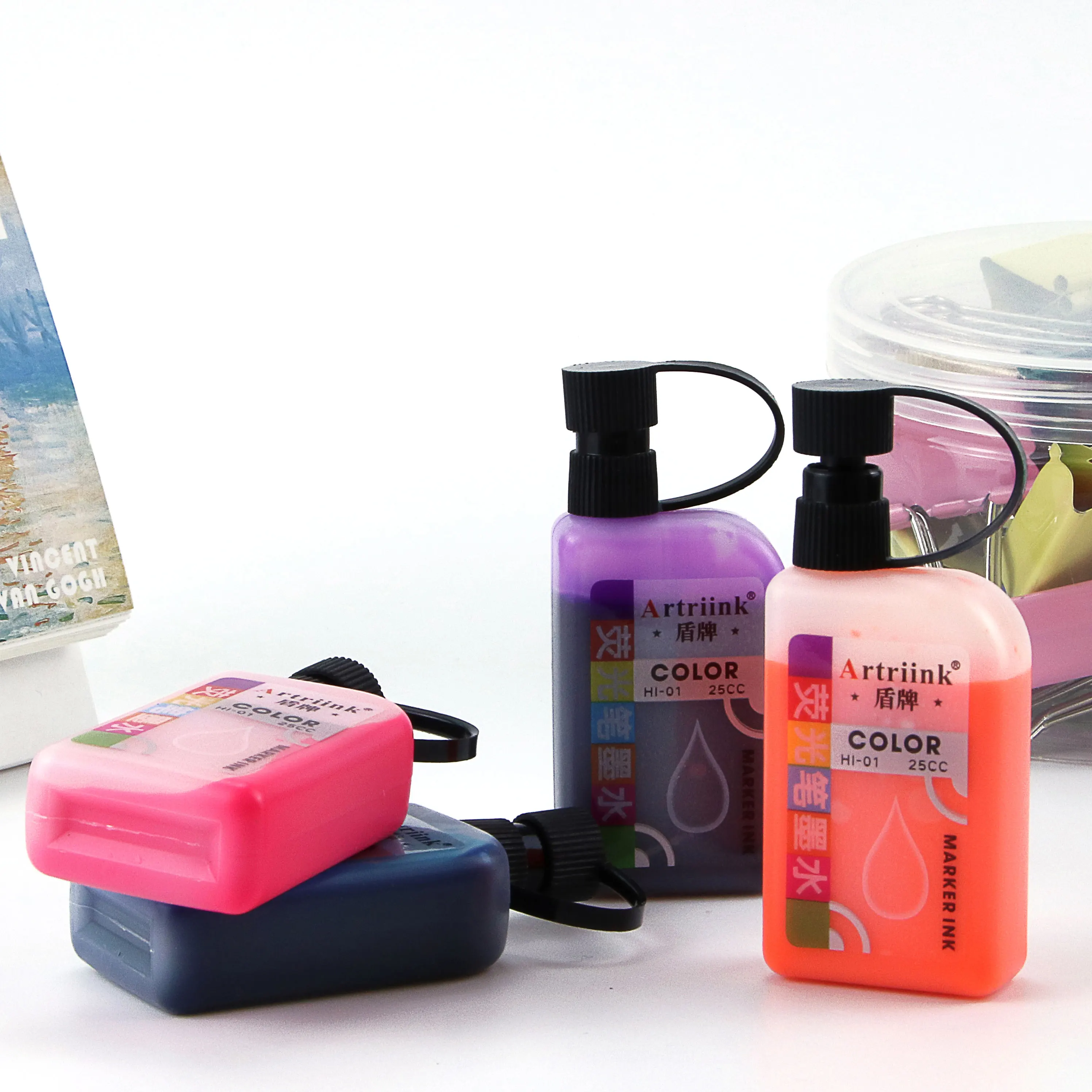 Wholesale Customizable Flat Tip Highlighter Ink Refill Eco-Friendly and Quick Drying Non-Toxic for Highlighters Set Packaging