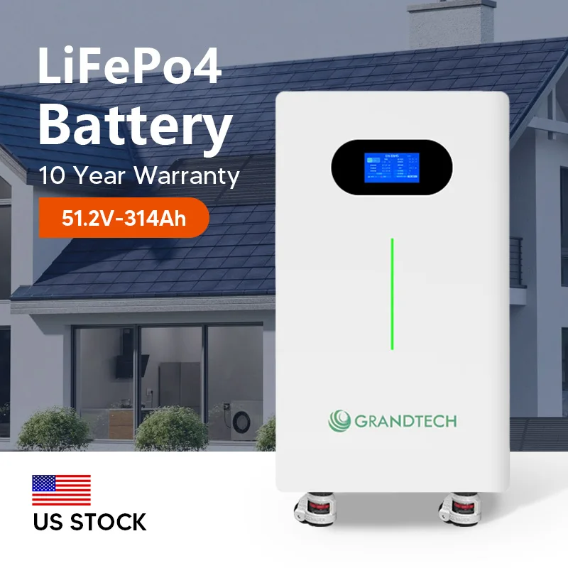 Batairea LiFePO4 48V 314Ah 16kWh Cneanta Litiom Airgeadra Fómhartha 6000 Uaimh Ionsáite ar an Reo 10 mbliana Deontais