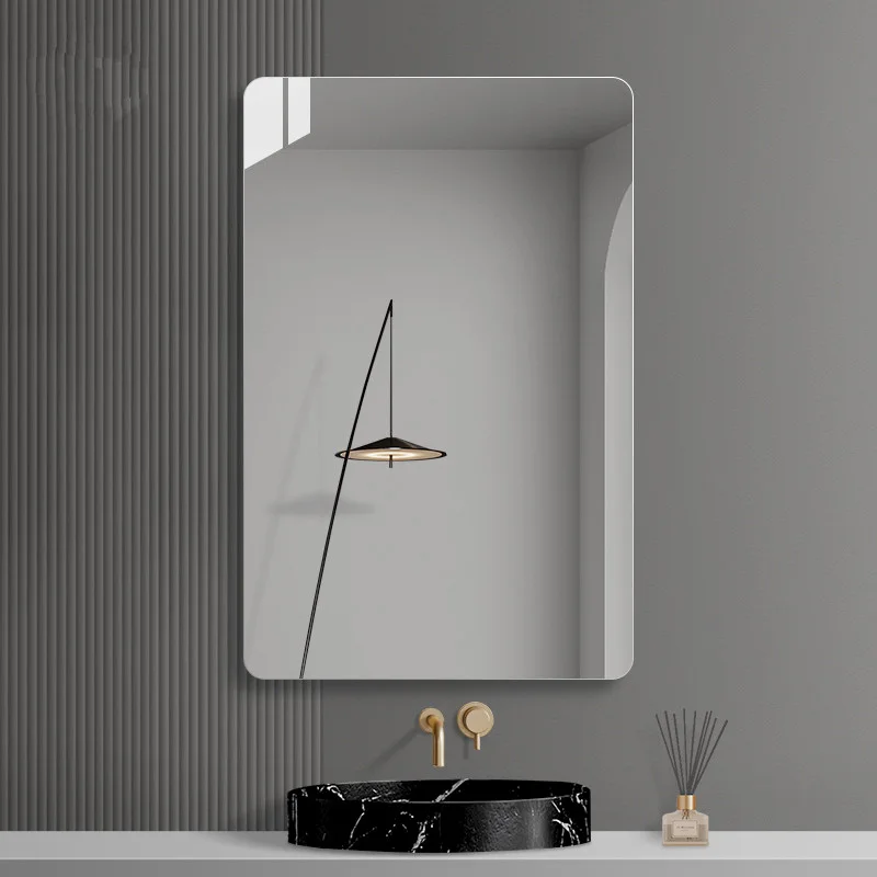 Espejo Minimalista para Baño de Pared Sin Marco Grande Rectangular Espejo de Pared para Hotel