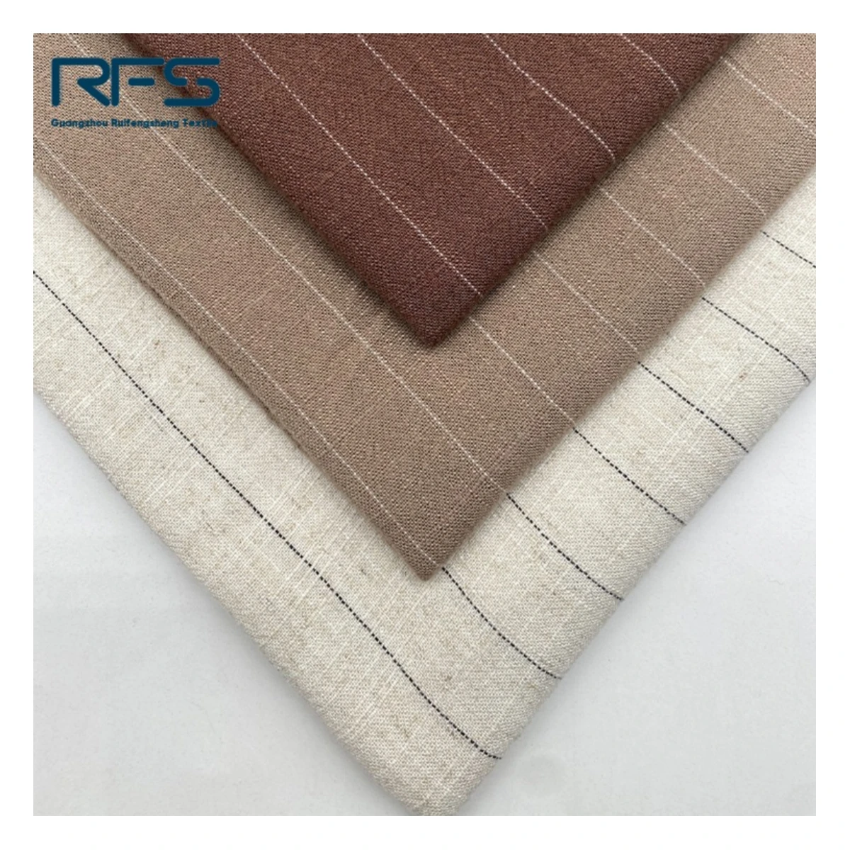 Environmentally Friendly Natural 20 Linen 80 Viscose Yarndyed Stripe