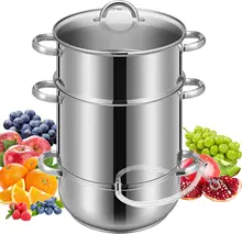 8L Stainless Steel Induction Cookware Set Steam Pot Extractor for Fruits and Vegetables Juice Steam Juicer Pot